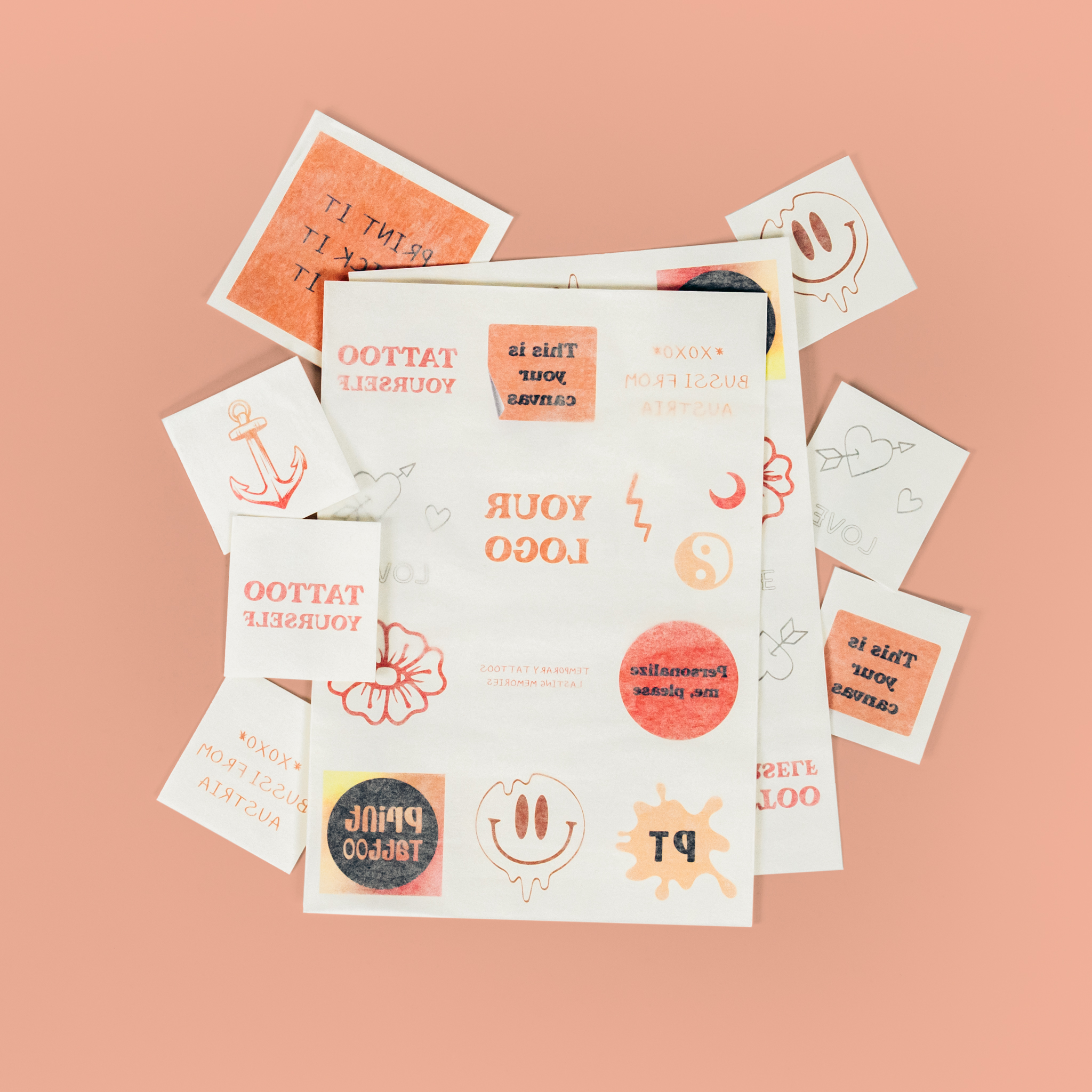 Farbige Klebetattoos